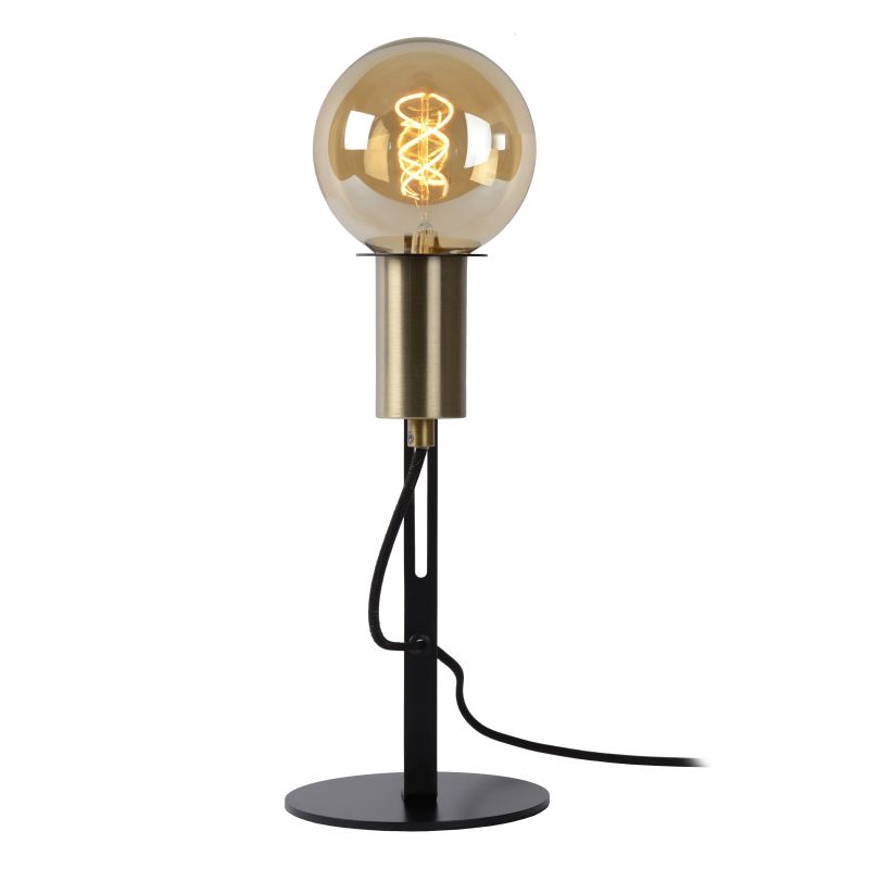 Lucide MALCOLM - Stolná lampa - Ø 23 cm - 1xE27 - Čierna